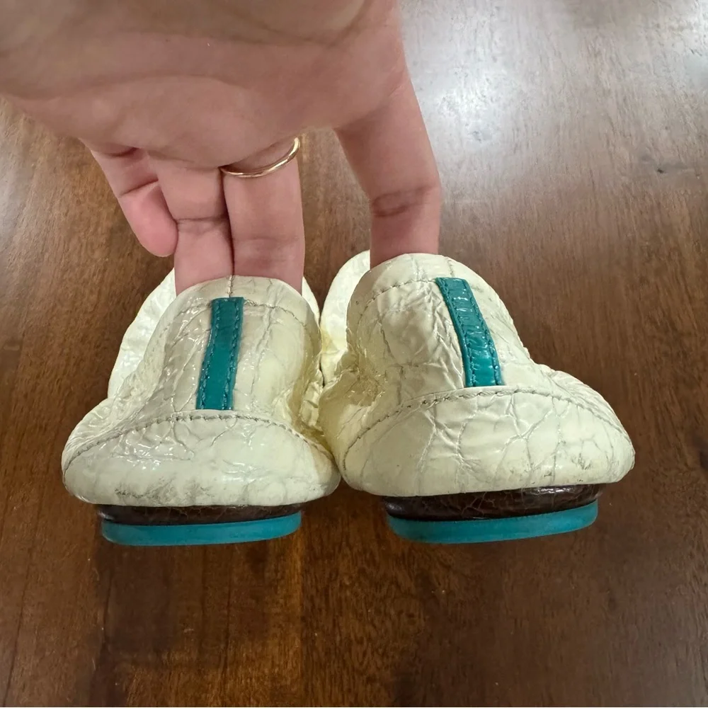 Tieks Diamond White Croc Ballet Flat Size 6 - Picture 7 of 8